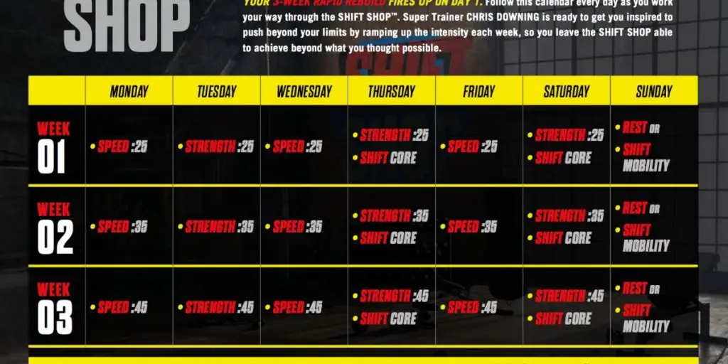 shift shop calendar