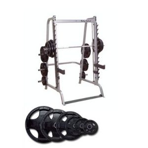 Body Solid Series 7 Smith Machine with 255 lb Rubber Olympic Set