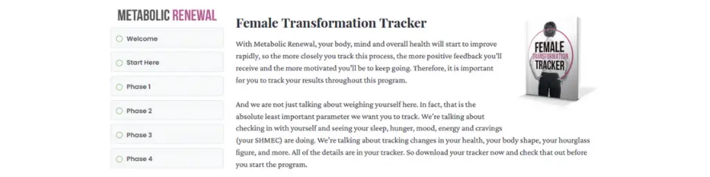 metabolic renewal transformation tracker